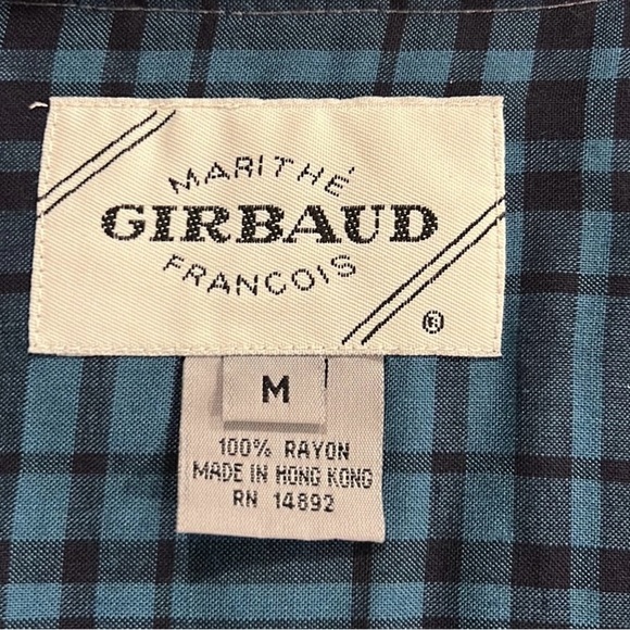 Marithe Girbaud Francois plaid long sleeve button down dress size medium - Picture 7 of 9